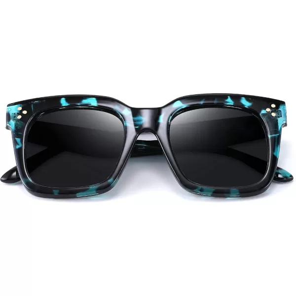 FEISEDY Vintage Women Butterfly Sunglasses Designer Luxury Square Gradient Sun Glasses Shades B2486Green Leopard Camo
