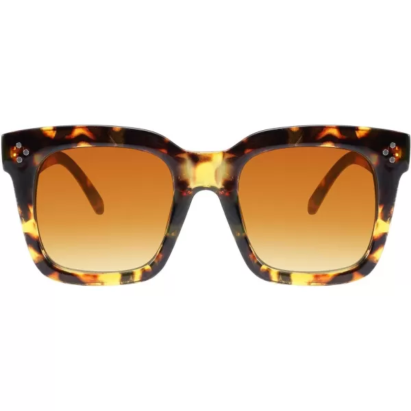 FEISEDY Vintage Women Butterfly Sunglasses Designer Luxury Square Gradient Sun Glasses Shades B2486Leopard
