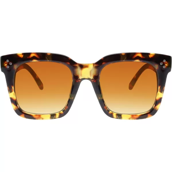 FEISEDY Vintage Women Butterfly Sunglasses Designer Luxury Square Gradient Sun Glasses Shades B2486Leopard