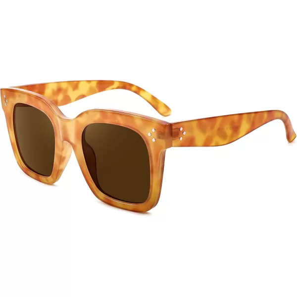 FEISEDY Vintage Women Butterfly Sunglasses Designer Luxury Square Gradient Sun Glasses Shades B2486Orange Leopard