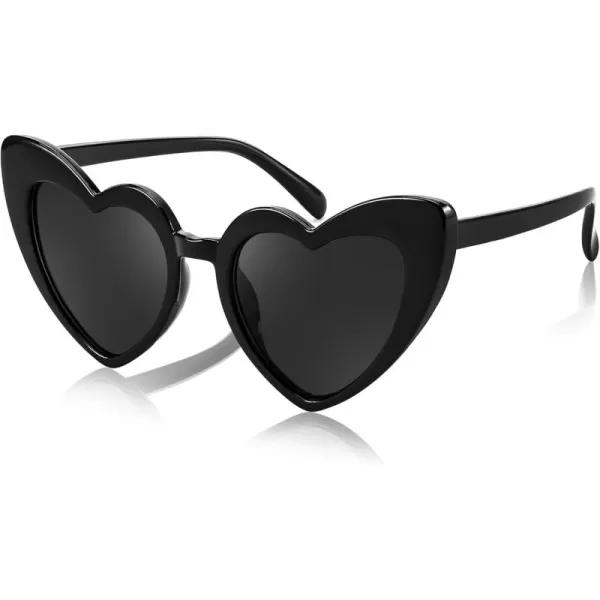 FEISEDY 2 Pack Vintage Kids Heart Sunglasses Girls Toddler De Sol Gafas Beach Party Holiday Sun Glasses Age 310 B2903Black
