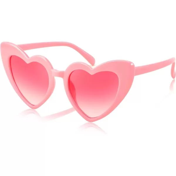 FEISEDY 2 Pack Vintage Kids Heart Sunglasses Girls Toddler De Sol Gafas Beach Party Holiday Sun Glasses Age 310 B2903Pink
