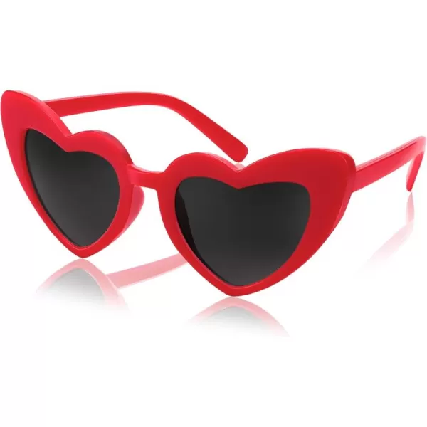 FEISEDY 2 Pack Vintage Kids Heart Sunglasses Girls Toddler De Sol Gafas Beach Party Holiday Sun Glasses Age 310 B2903Red