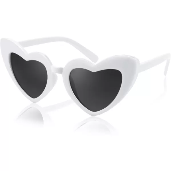 FEISEDY 2 Pack Vintage Kids Heart Sunglasses Girls Toddler De Sol Gafas Beach Party Holiday Sun Glasses Age 310 B2903White