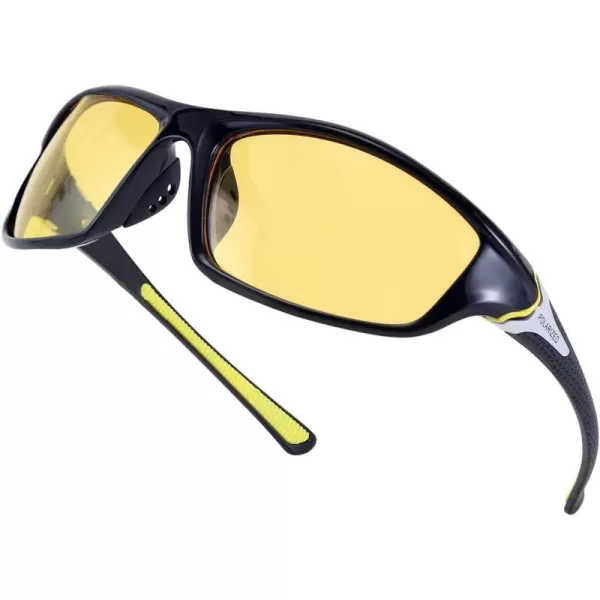 FEISEDY Classic Men Polarized Sports Sunglasses Night Driving Yellow Lenses Cycling Fishing Driving Glasses B2674Yellow
