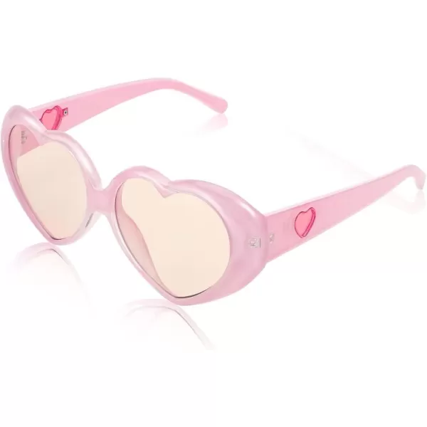 FEISEDY Love Heart Shaped Sunglasses for Women Fashion Cute Style Retro Glasses B2341003 Pink  Gradient Tea Lens