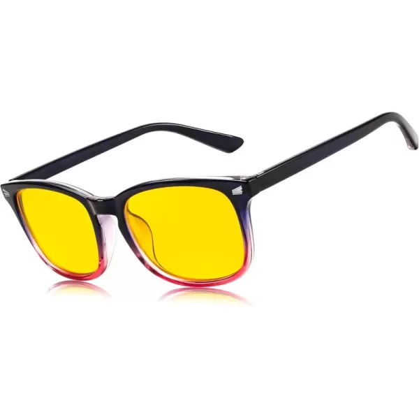 FEISEDY Night Vision Driving Glasses Yellow Lens Reduce Glare Safety Driving Sunglasses B0089Blue Pink Frame
