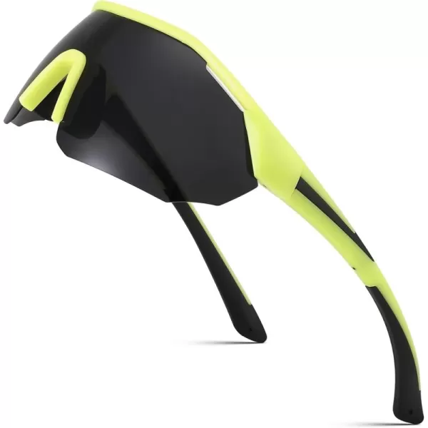 FEISEDY Polarized Sunglasses Baseball Lightweight Frame Men Women Sports Cycling Sun Glasses for MTB UV400 Protection B0056006  Yellow Black