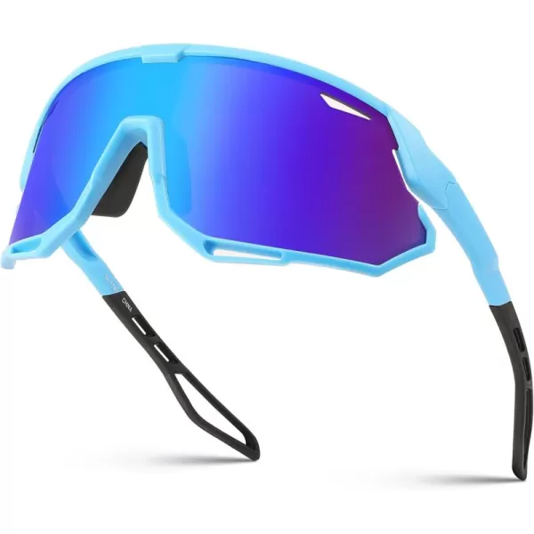 FEISEDY Sport Sunglasses for Men Women Cycling Glasses with UV Protection for Baseball Ski Runing Golf B0082Blue FrameBlue Mirror