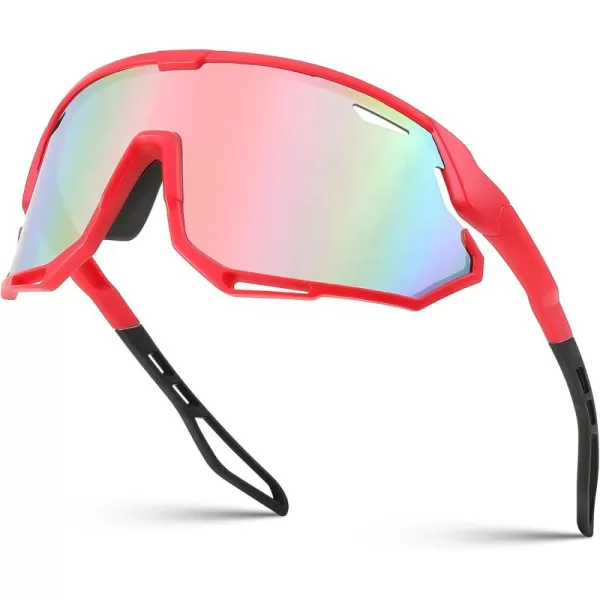 FEISEDY Sport Sunglasses for Men Women Cycling Glasses with UV Protection for Baseball Ski Runing Golf B0082Red FramePink Mirror