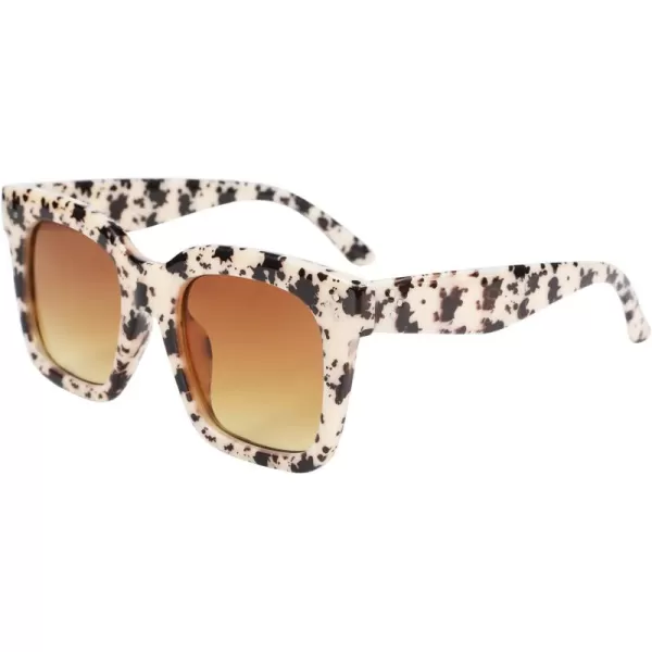 FEISEDY Vintage Women Butterfly Sunglasses Designer Luxury Square Gradient Sun Glasses Shades B2486Camo Sand