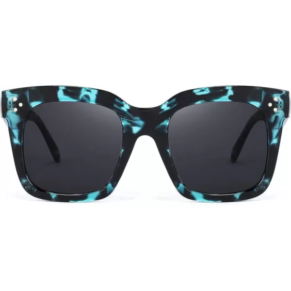 FEISEDY Vintage Women Butterfly Sunglasses Designer Luxury Square Gradient Sun Glasses Shades B2486Green Leopard Camo