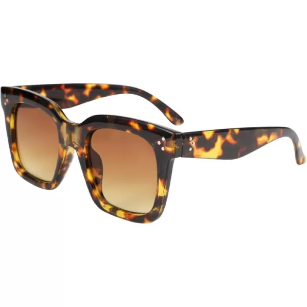 FEISEDY Vintage Women Butterfly Sunglasses Designer Luxury Square Gradient Sun Glasses Shades B2486Leopard