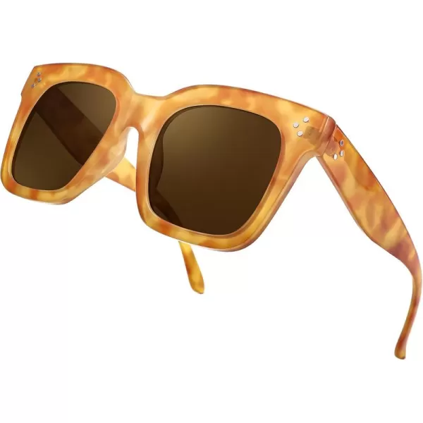 FEISEDY Vintage Women Butterfly Sunglasses Designer Luxury Square Gradient Sun Glasses Shades B2486Orange Leopard