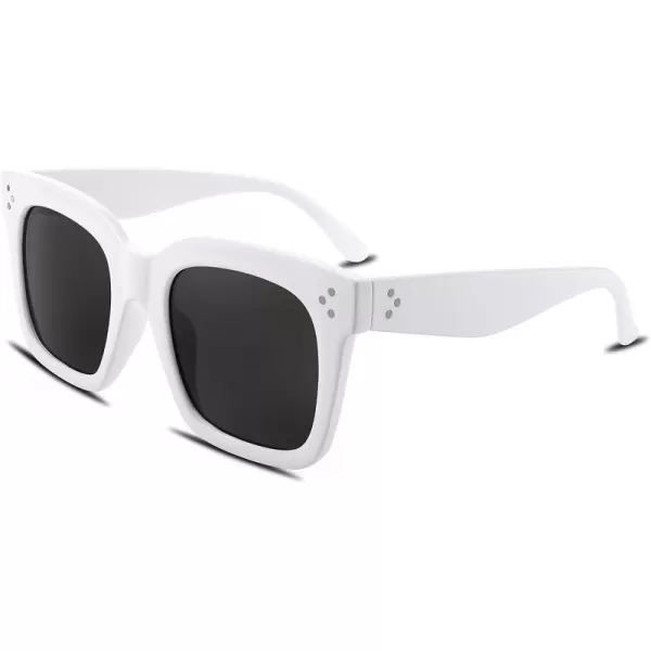 FEISEDY Vintage Women Butterfly Sunglasses Designer Luxury Square Gradient Sun Glasses Shades B2486White
