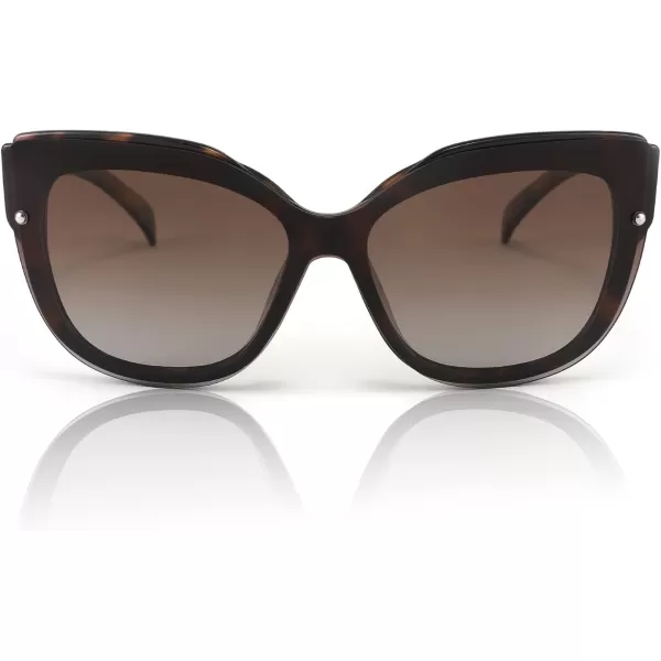 FEISEDY Cat Eye Sunglasses Polarized for Women MenRimless Mirrored Sunglasses Oversized Trendy Retro Sun Glasses B2796003 Leopard FrameGradient Brown Mirror Lens