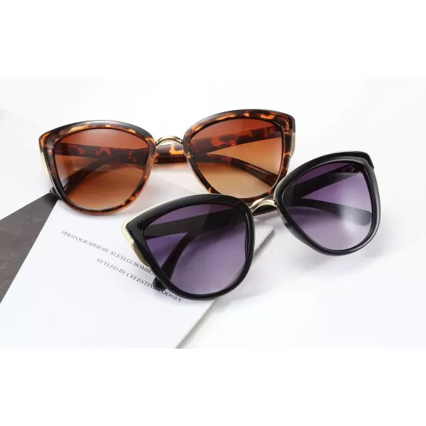 FEISEDY Cateye Sunglasses Women Vintage Cat Eye Female Ladies Sun Glasses B2498Leopard