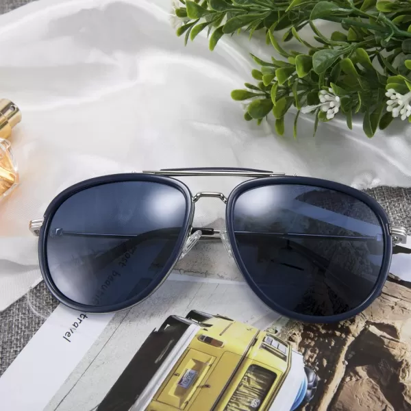 FEISEDY Classic Polarized Aviator Sunglasses Men Women Metal Frame B2700Blue