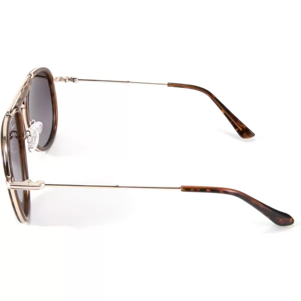 FEISEDY Classic Polarized Aviator Sunglasses Men Women Metal Frame B2700Brown Tortoise