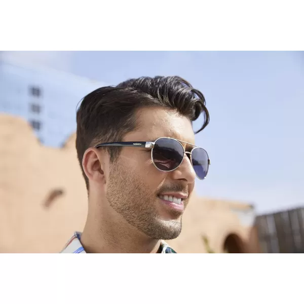FEISEDY Classic Retro 70s Polarized Pilot Sunglasses for Men Women Driving UV400 Protection B4109Sliver FrameGradient Grey Lenses