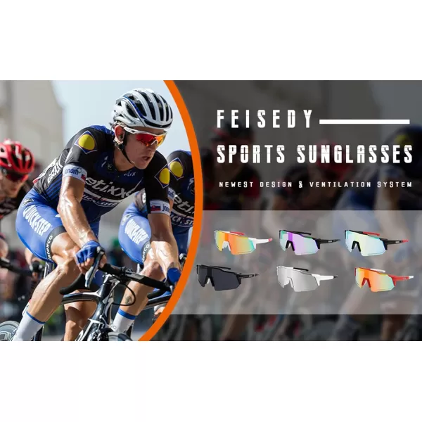 FEISEDY Men Women Sunglasses Sports Baseball Glasses Cycling Shades for Youth Teenss B4071Red FrameRed Mirror