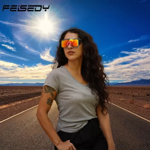 FEISEDY Oversized Mirror Shield Sport 80s Sunglasses Ski Goggles Flat Top One Piece Futuristic Visor Women Men B2522C02 Leopard