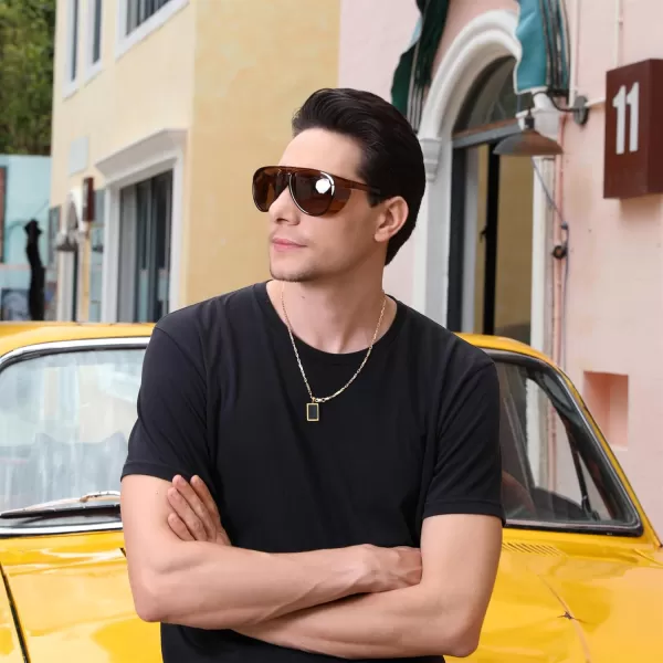 FEISEDY Polarized Aviator Sunglasses Men Women Oversized Round Steampunk Sunglasses Side Shield Goggles B0095Green Frame  Green Mirror Lens