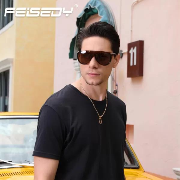FEISEDY Polarized Aviator Sunglasses Men Women Oversized Round Steampunk Sunglasses Side Shield Goggles B0095Green Frame  Green Mirror Lens