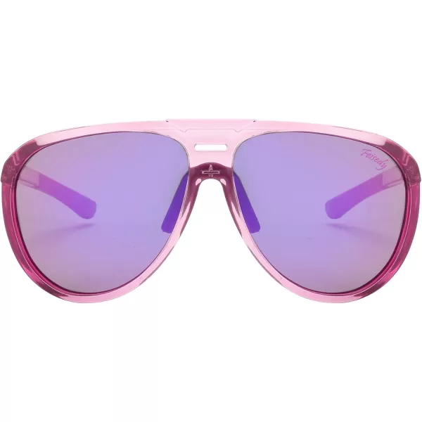 FEISEDY Polarized Aviator Sunglasses Men Women Oversized Round Steampunk Sunglasses Side Shield Goggles B0095Purple Frame  Purple Mirror Lens