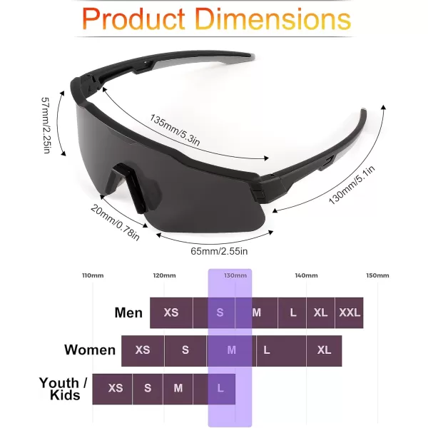 FEISEDY Polarized Youth Sports Sunglasses Teens Cycling Sunglasses Kids Sport Baseball Glasses for Boys Girls Age816 B0032Black FrameGray Lens