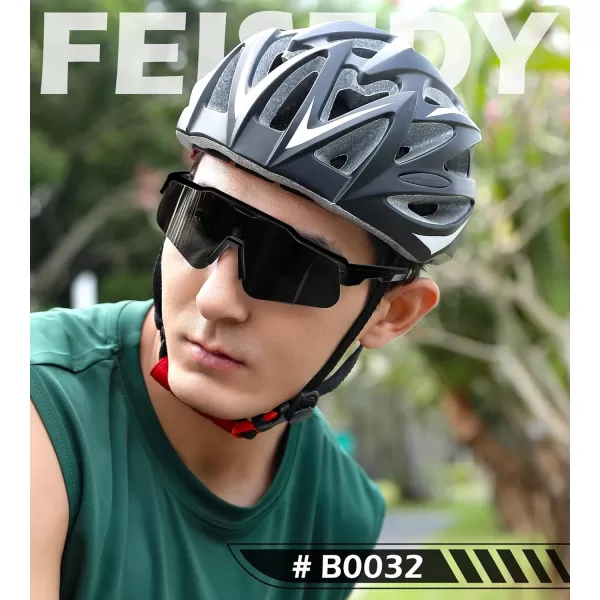 FEISEDY Polarized Youth Sports Sunglasses Teens Cycling Sunglasses Kids Sport Baseball Glasses for Boys Girls Age816 B0032Black FrameGray Lens