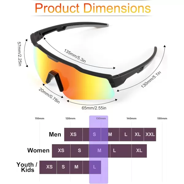 FEISEDY Polarized Youth Sports Sunglasses Teens Cycling Sunglasses Kids Sport Baseball Glasses for Boys Girls Age816 B0032Black FrameRed Mirror