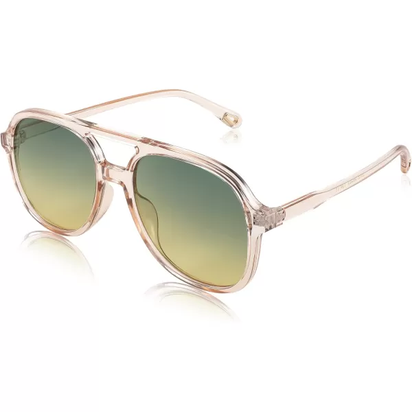 FEISEDY Retro Aviator Sunglasses Women Men Classic Square Shades Trendy Sun Glasses UV400 Protection B2394005 Transparent Pink  Blue Tea