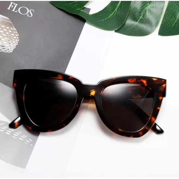 FEISEDY Retro Cat Eye Sunglasses Women Men Vintage Square Cateye UV400 Sunglasses B2586Leopard