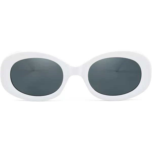 FEISEDY Retro Oval Clout Sunglasses Small Vintage 90s Style Chunky Round Sun Glasses B2312