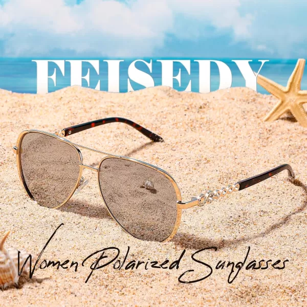 FEISEDY Retro Polarized Pilot Sunglasses for Women 70s Vintage Trendy Shades B4147Silver Mirror