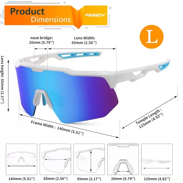 FEISEDY Sports Sunglasses Cycling Glasses for Men and WomenUV400 Protection Glasses for Baseball Fishing Golf B0069Black Frame  Blue Mirror Lens