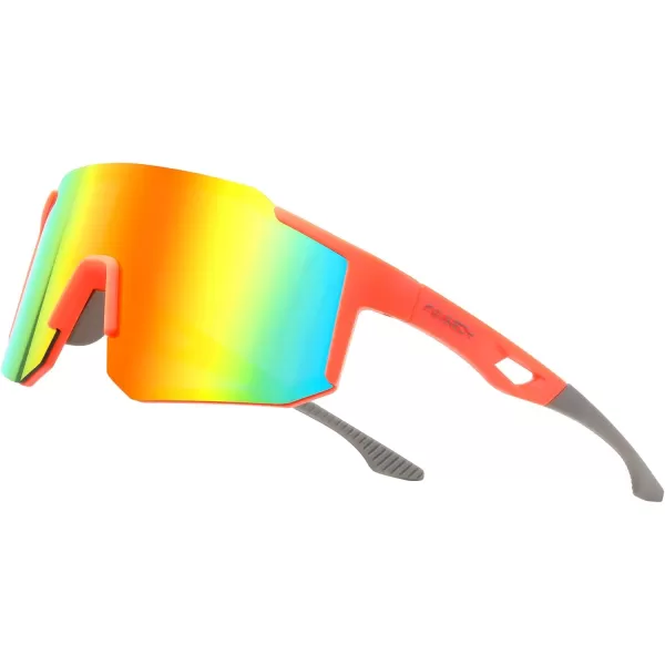 FEISEDY Sports Sunglasses Mens Women Baseball Sunglasses Biking Cycling Sunglasses for Teens UV400 Protection B2388003orange