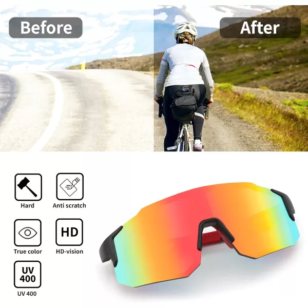 FEISEDY Sports Sunglasses Mens Women Baseball Sunglasses Biking Cycling Sunglasses for Teens UV400 Protection B2388005black Purple