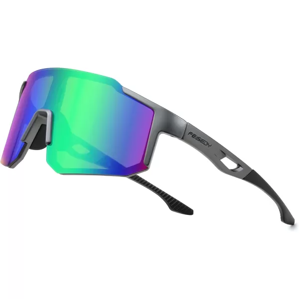 FEISEDY Sports Sunglasses Mens Women Baseball Sunglasses Biking Cycling Sunglasses for Teens UV400 Protection B2388006gun Grey