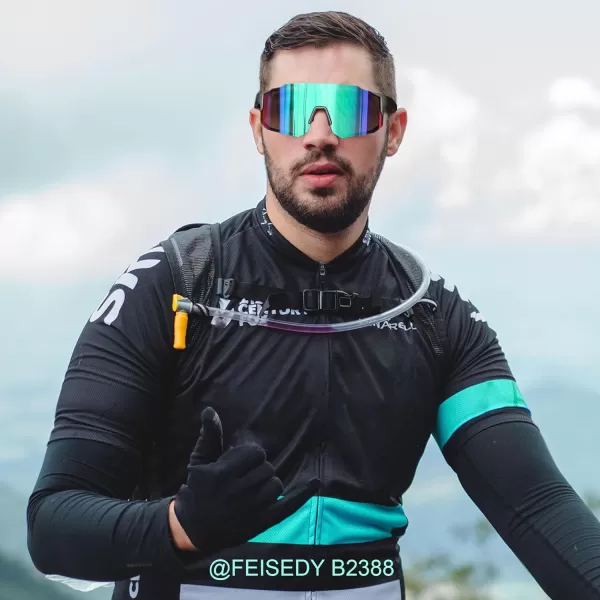FEISEDY Sports Sunglasses Mens Women Baseball Sunglasses Biking Cycling Sunglasses for Teens UV400 Protection B2388006gun Grey