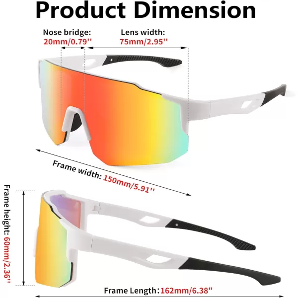 FEISEDY Sports Sunglasses Mens Women Baseball Sunglasses Biking Cycling Sunglasses for Teens UV400 Protection B2388007white
