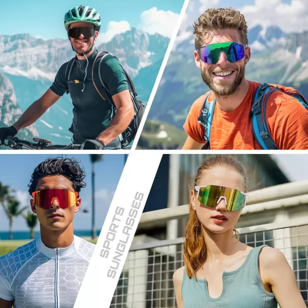 FEISEDY Sports Sunglasses Mens Women Baseball Sunglasses Biking Cycling Sunglasses for Teens UV400 Protection B2388008black Pink
