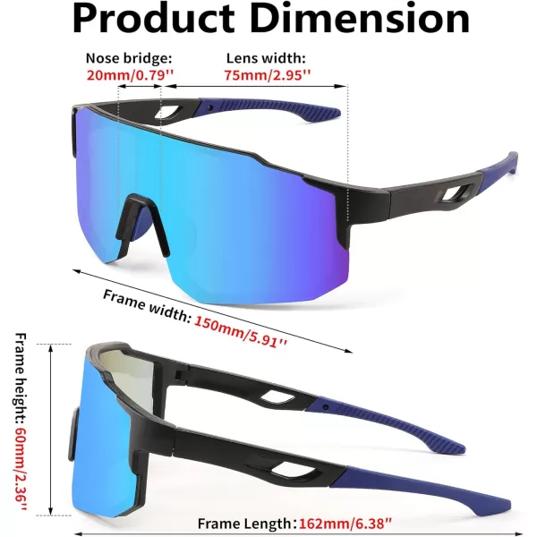 FEISEDY Sports Sunglasses Mens Women Baseball Sunglasses Biking Cycling Sunglasses for Teens UV400 Protection B2388009black