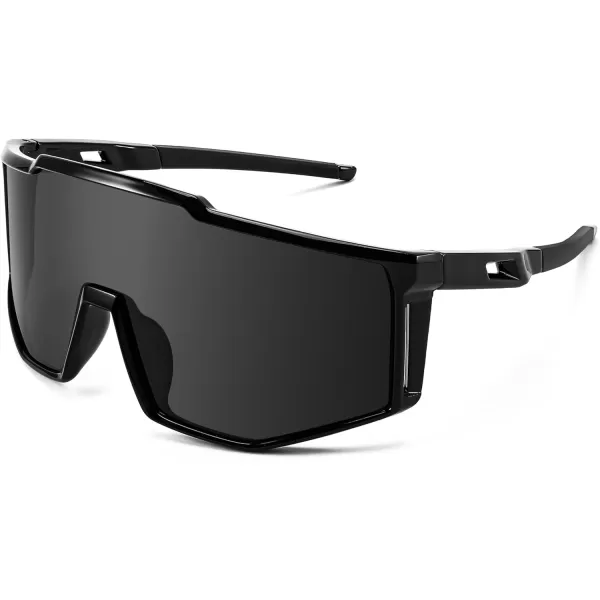 FEISEDY Sports Sunglasses Youth Baseball Cycling Sunglasses Teens Tennis Sunglasses Sun Glasses Men Women B0061001  Black