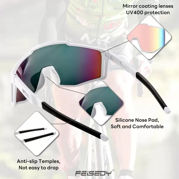 FEISEDY Sports Sunglasses Youth Baseball Cycling Sunglasses Teens Tennis Sunglasses Sun Glasses Men Women B0061002  Pink