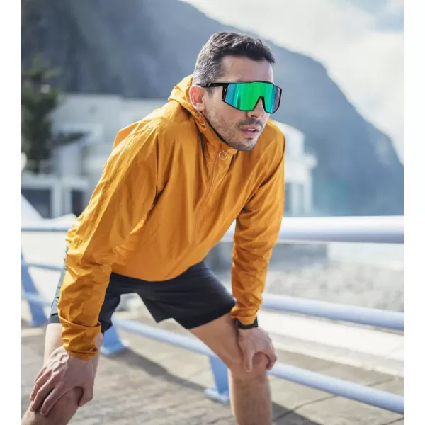 FEISEDY Sports Sunglasses Youth Baseball Cycling Sunglasses Teens Tennis Sunglasses Sun Glasses Men Women B0061003  Green