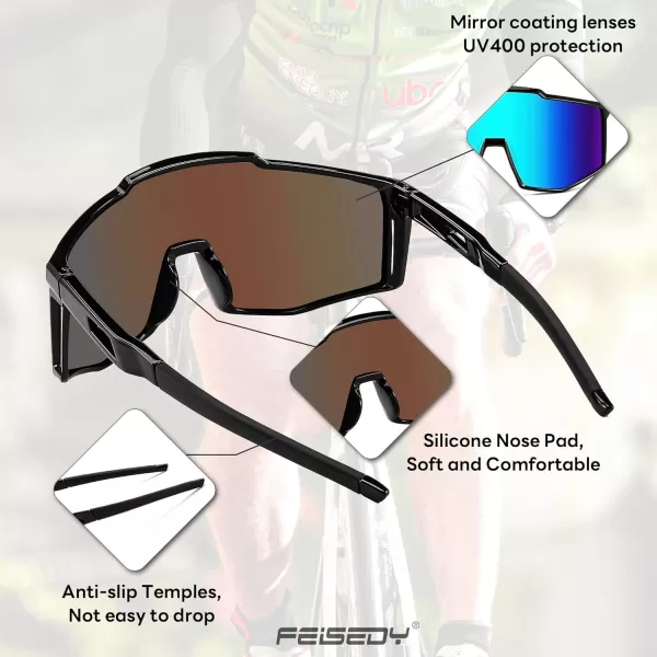 FEISEDY Sports Sunglasses Youth Baseball Cycling Sunglasses Teens Tennis Sunglasses Sun Glasses Men Women B0061005  Blue