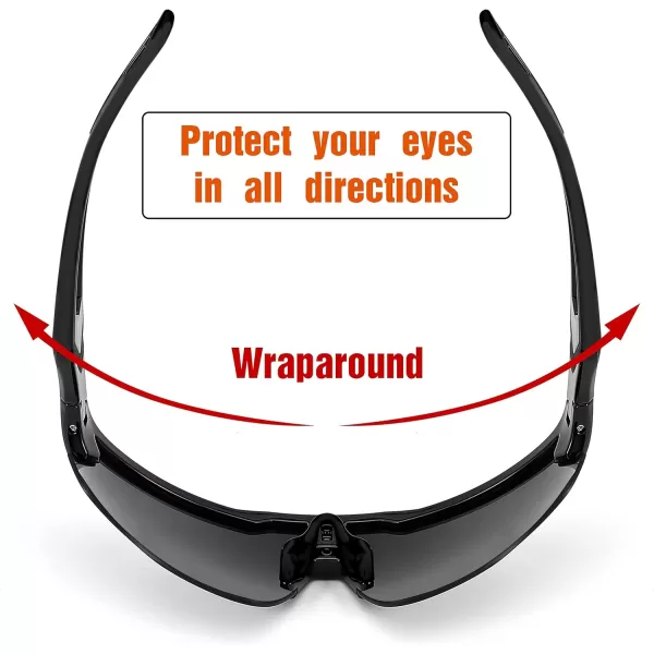FEISEDY Sports Sunglasses with 5 Lenses for Men Women TR90 Lightweight Baseball Cycling Motorcycle Running Golf B2940Black Frame  Blue Mirror Lens