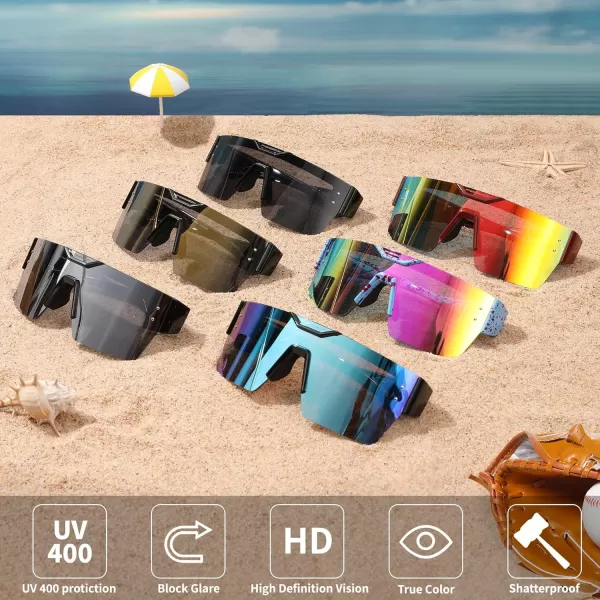 FEISEDY Sunglasses Men Women Big Oversized Square FrameUV400 Mirrored Sun Glasses Cycling Driving Fishing Hiking B0064Black Frame With Silver Mirrored Lenses